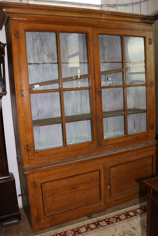 French light oak glazed  cabinet